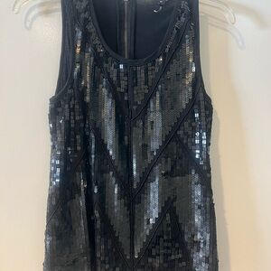 Buffalo David Bitton Black and Silver Sequin Tank Top